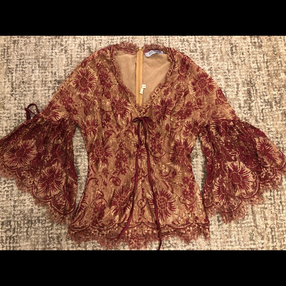 Marc Bouwer Vintage Lace top, MSRP $1750, size 4